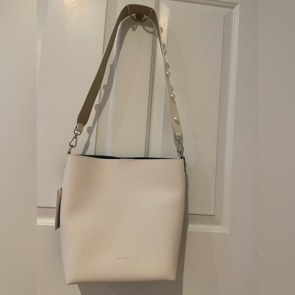 Find Kapoor cute white bag with pearl belt